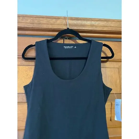 NWT Abercrombie & Fitch Women's Soft A&F Collection Sleeveless Bodysuit Black L - Picture 3 of 12